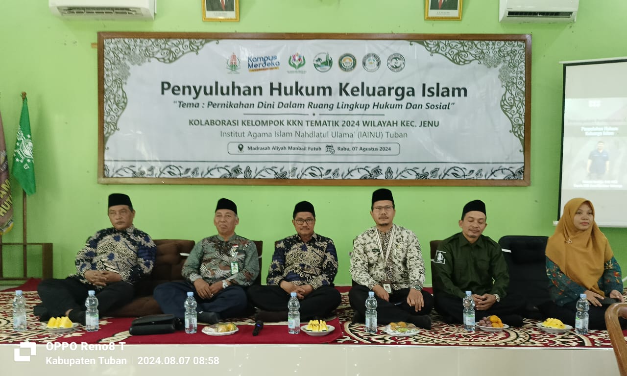 Penyuluhan Hukum Keluarga Islam Kolaborasi Kelompok KKN Tematik Mahasiswa IAINU Tuban Tahun 2024
